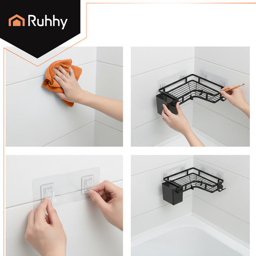 Угловая полка для ванной комнаты набор из 2 шт Ruhhy (27092) Black Нововолынск - изображение 8