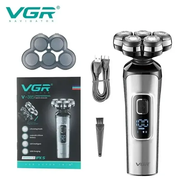 Електробритва VGR V-385 роторна водонепроникна з LED-дисплеєм та акумулятором 1200mAh Одеса - фото 8