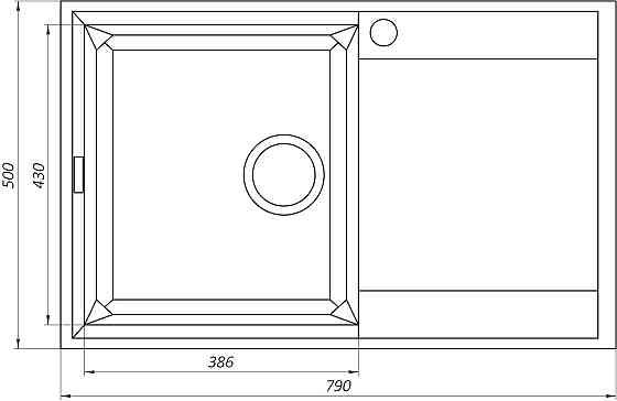 Гранитная мойка Mira KONIA бежевый 790 х 500 мм (000028910) Киев