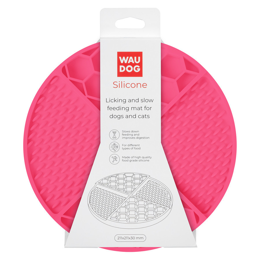 Коврик для слизивания и медленного питания WAUDOG Silicone, 211х211х30 мм, розовый Киев - изображение 2