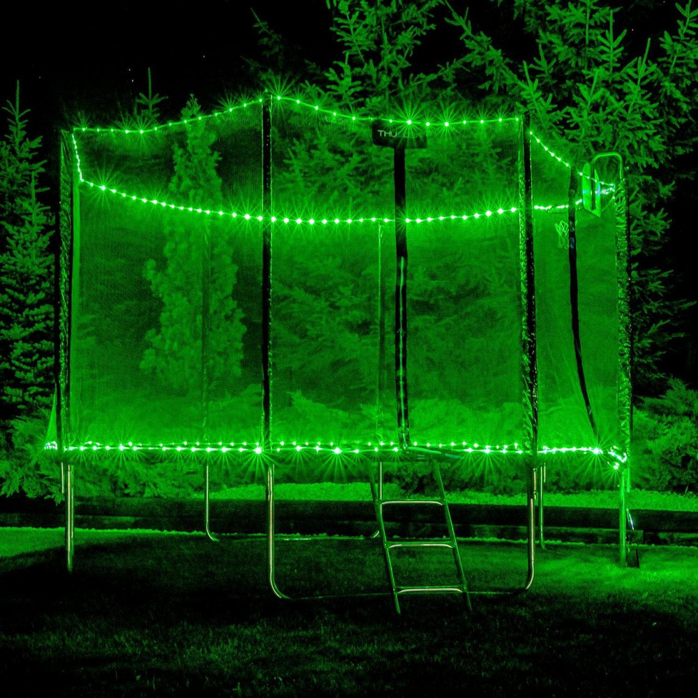 Батут THUNDER OUTSIDE PRO з зовнішньою сіткою 14 футів 427 см чорно-блакитний Київ - фото 5