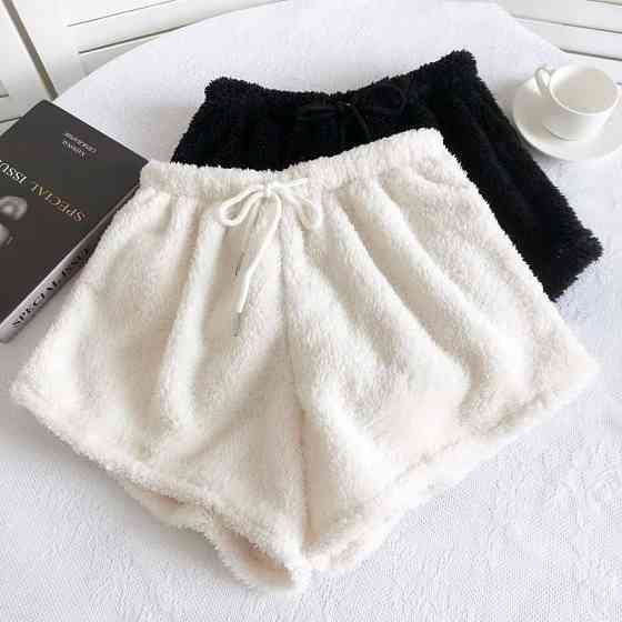 Жіноча плюшева піжама-двійка: кофта та шорти турецька двостороння махра Чорний Одеса