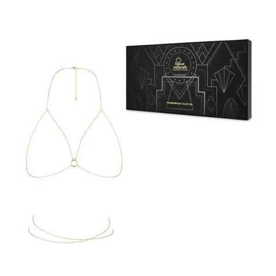 Ланцюжок портупея Bijoux Indiscrets Magnifique Bra Chain - Silver, прикраса на тіло Sex Aura Київ