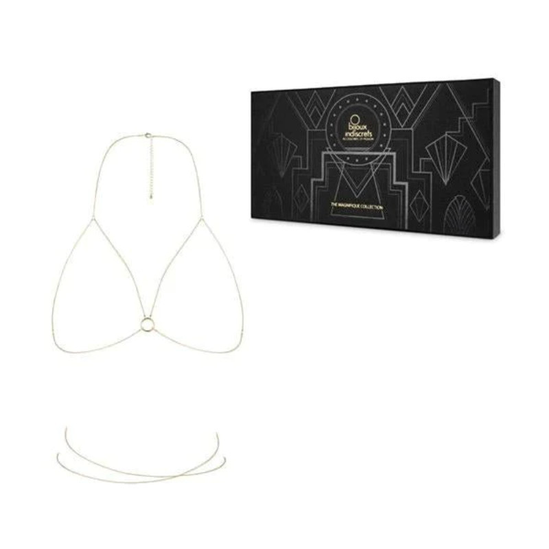 Ланцюжок портупея Bijoux Indiscrets Magnifique Bra Chain - Silver, прикраса на тіло Sex Aura Київ - фото 4