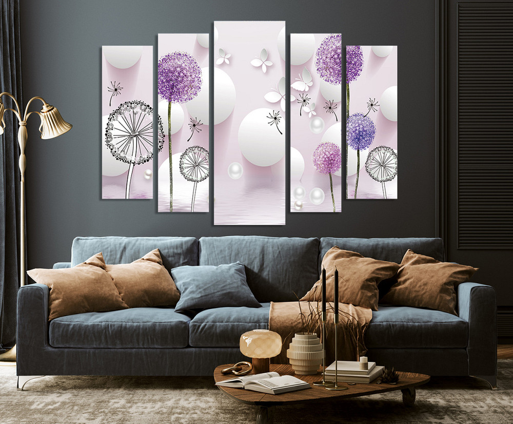 Модульна картина у вітальню/спальню Ніжні квіти    LM014_5 105 x150 см Київ - фото 4