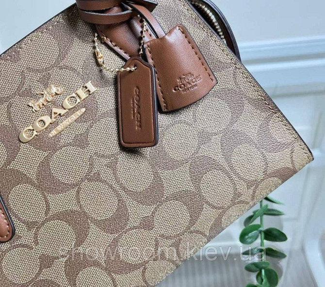 Брендовая женская сумочка Coach Andrea коричневая Киев - изображение 8