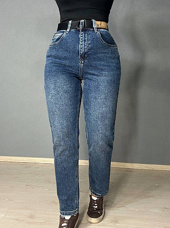 Джинсы женские Dragon 8192 Mom jeans с ремнем синие, синий, 31, 31, 83 см, 110 см Киев - изображение 8