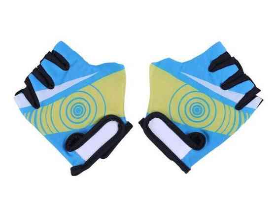 Мотоперчатки (короткие) ZS01 (желтый с голубым, детские, size M) Мукачево