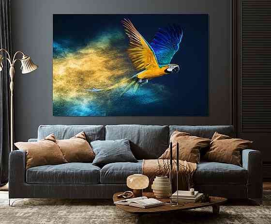 Картина полотно у вітальню / спальню  Пташка Папуга   MLP_385 ( 60х30см ) 60x100 см Київ