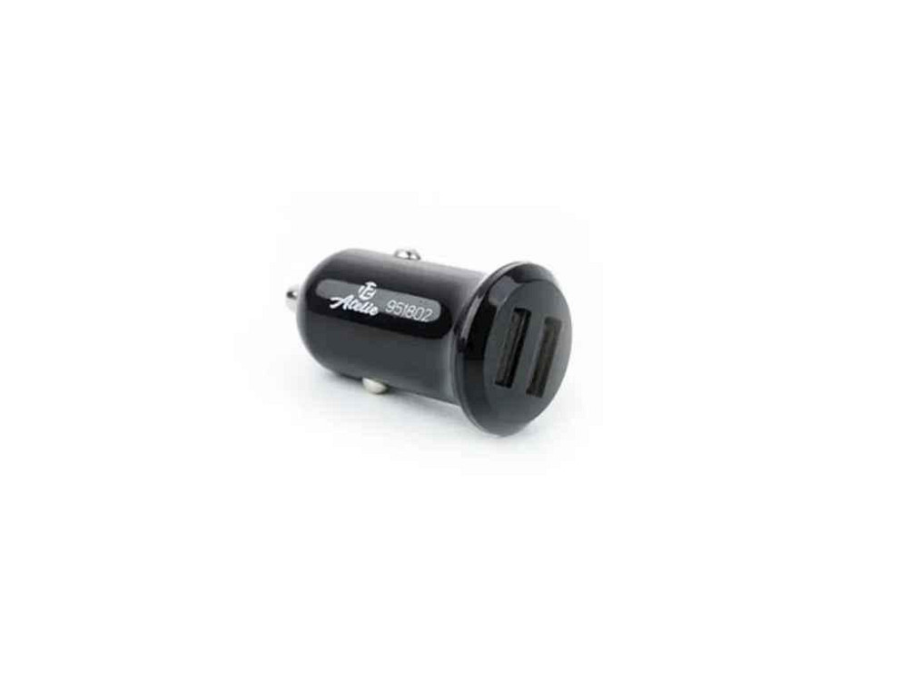 Зарядное устройство 12V Автомобильное КОМПАКТ 2 USB (24V - 5V 2,1A) черное ТМ 12 Atelie Киев - изображение 1