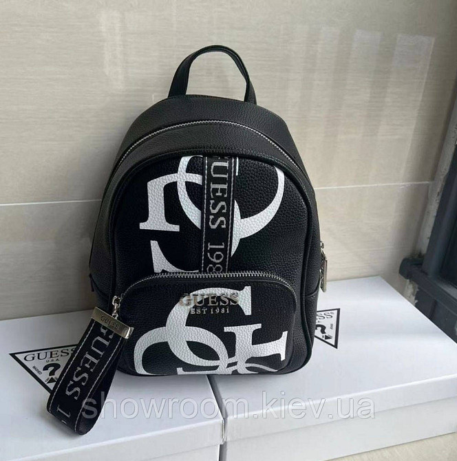 Женский небольшой рюкзак Guess (8119) черный Киев - изображение 2