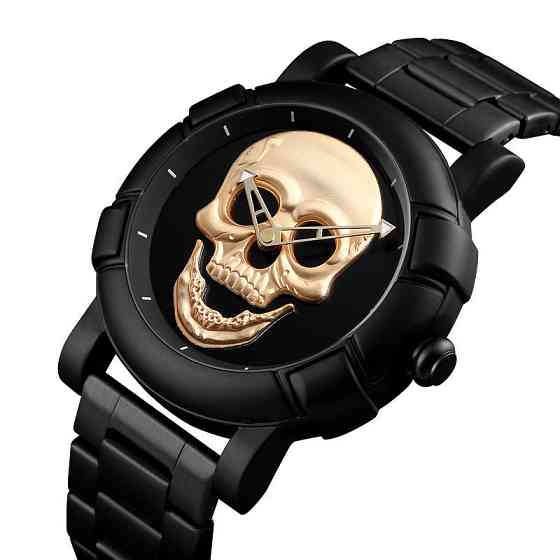 Оригинальные часы Skmei Skull 9178 Black Gold Винница