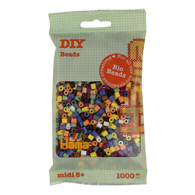 Набор для творчества Hama БИО цветные бусины, 10 цветов, 1000 шт термомозаика (HM-190-197) Винница - изображение 1