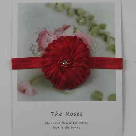 Повязка для девочки красная - размер цветка 7см, размер универсальный (на резинке) Киев