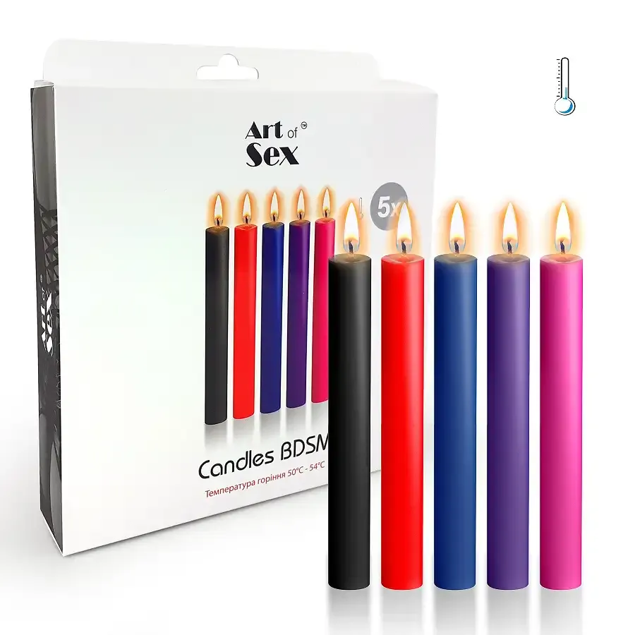 Набір воскових свічок Art of Sex Thin 16 см (5 шт), низькотемпературні, тонкі Львів - фото 1