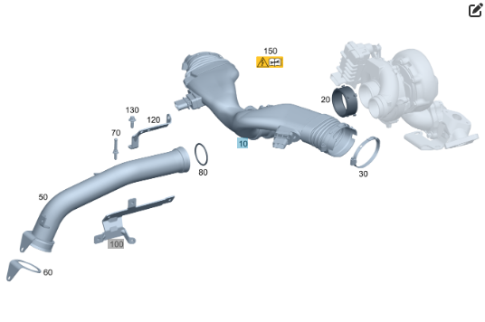 Mercedes-Benz  A6420946397 Новий трубопровід з витратомірами повітря двигуна OM642 V6 3.0 cdi CLS C219 E-class S211 E-class W211 ML W164 GL X164 R-cla Одесса - изображение 2