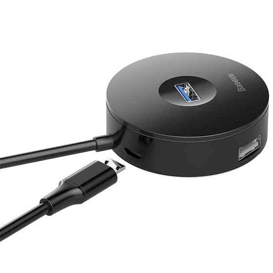 HUB адаптер Baseus Round Box USB3.0 to 1USB 3.0+3USB 2.0 CAHUB-F01 (Чорний) Николаев