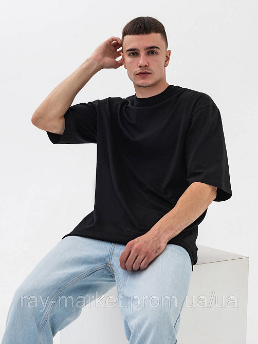 Футболка оверсайз RAY OVERSIZE чоловіча чорна (U0104M-Black) Київ - фото 3
