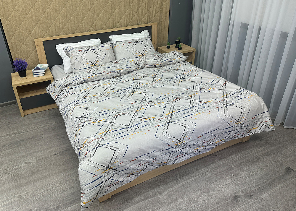 Комплект постельного белья Поплин, Decorator Cotton Lux Collection Merx Двуспальный 180х215 с разноцветным принтом (88-131) Киев - изображение 3