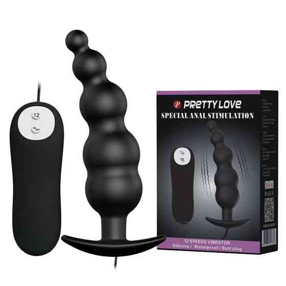 Анальна пробка - Pretty Love Special Anal Stimulation Vibrating Butt Plug Black Sex Aura Київ
