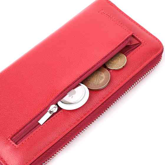 Стильный кошелек-клатч для женщин на одно отделение из натуральной кожи ST Leather 22561 Красный Киев