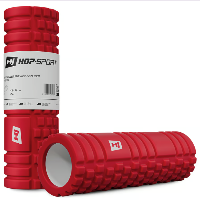 Ролер масажер (валик, ролик) Hop-Sport EVA 45 см червоній Київ - фото 1