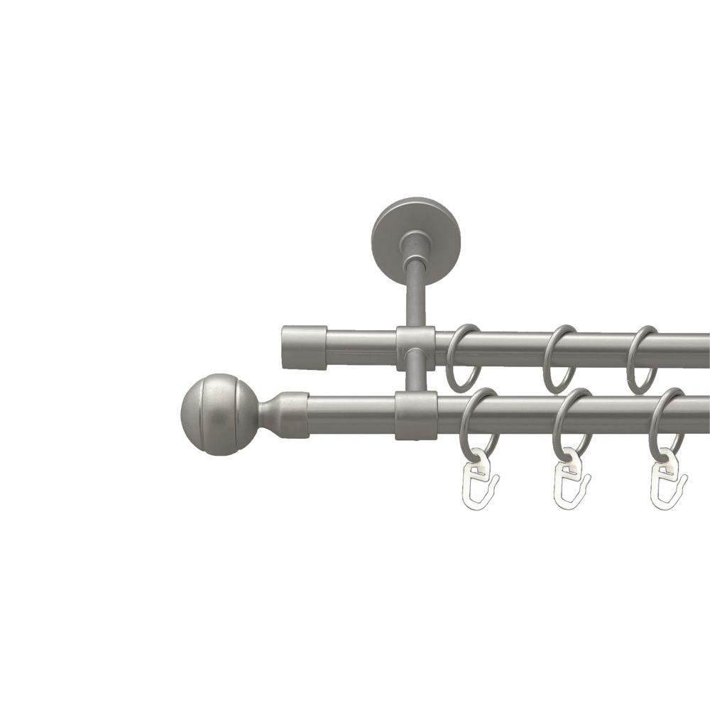 Карниз Orvit Паола металевий дворядний закритий гладка труба кільце металеве Сатин 16\16 мм 200 см (00-00022642) Львів - фото 1