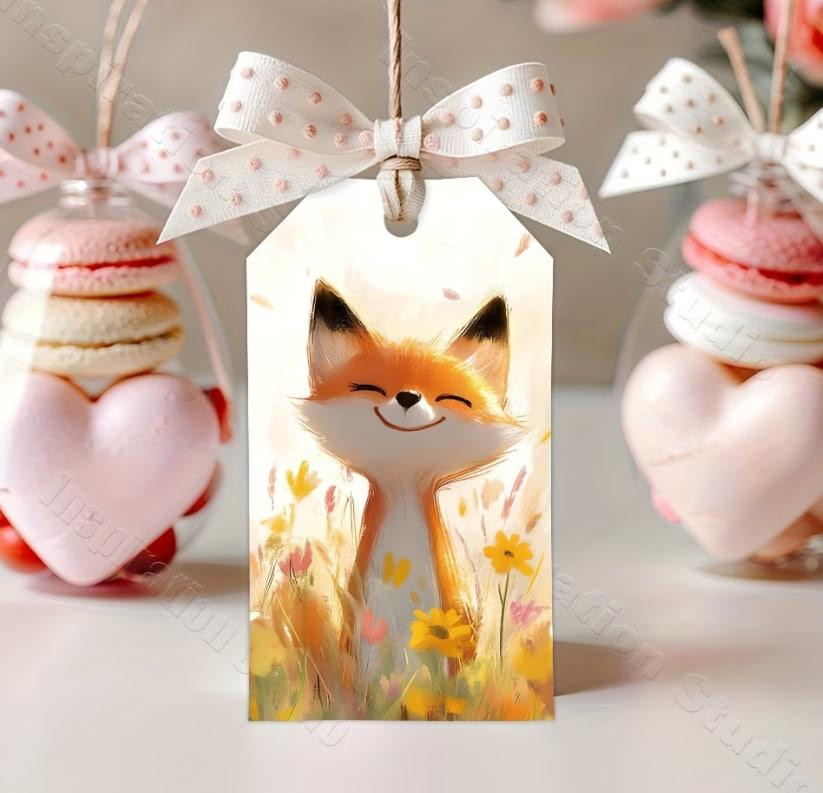 Подарункові бірки «Лисичка» 10 шт, 9×5 см + джутовий шнур 5 м Київ - фото 1