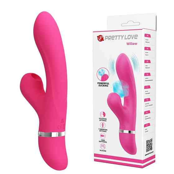 Вибратор-кролик для точки G PRETTY LOVE Willow с вакуумным стимулятором, 20.4 х 3.5 см Sex Aura Киев