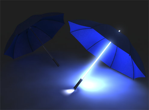 Зонт ЧЕРНЫЙ светящийся с фонариком «Джедай» / Light Saber Umbrella Кременчуг - изображение 2