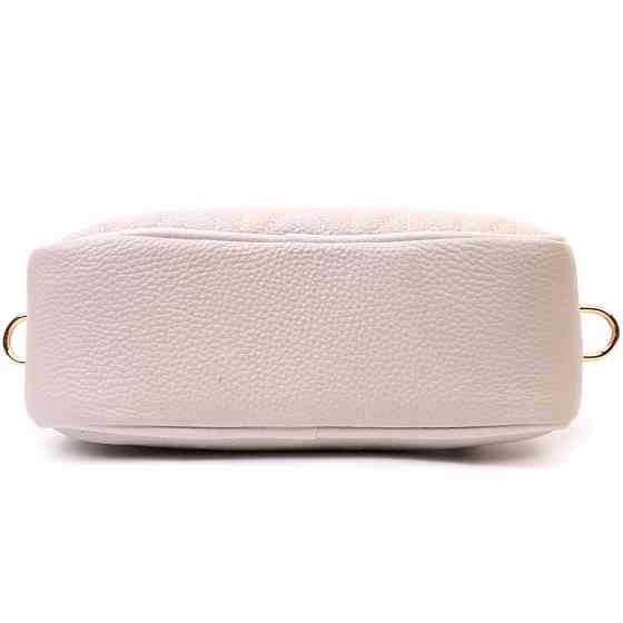 Стильная стеганая женская сумка из натуральной кожи Vintage 22611 Белый Киев