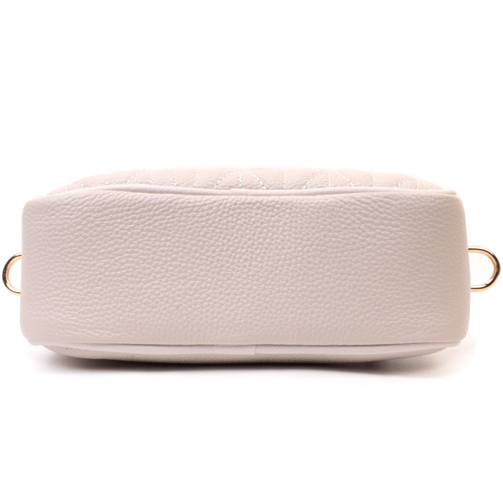 Стильна стьобана жіноча сумка з натуральної шкіри Vintage 22611 Білий Київ - фото 6