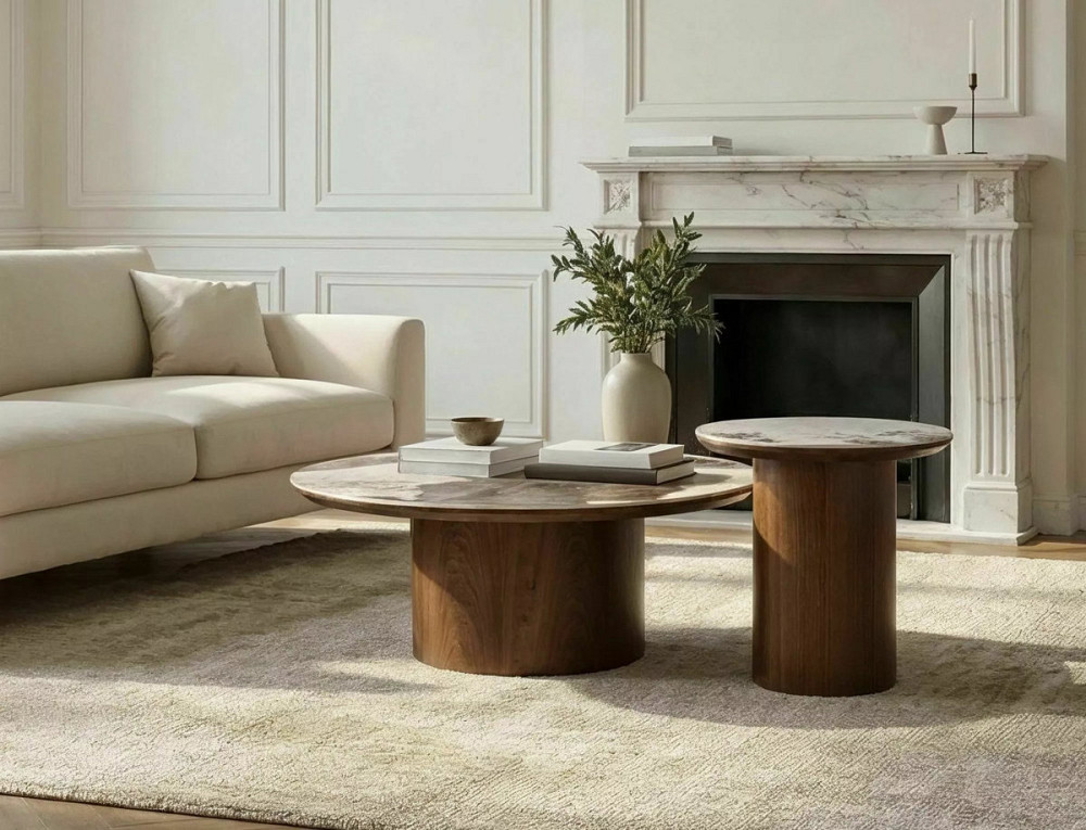 Журнальний столик RONDO білий PANDORO/горіх д.45*50 Днепр - изображение 5