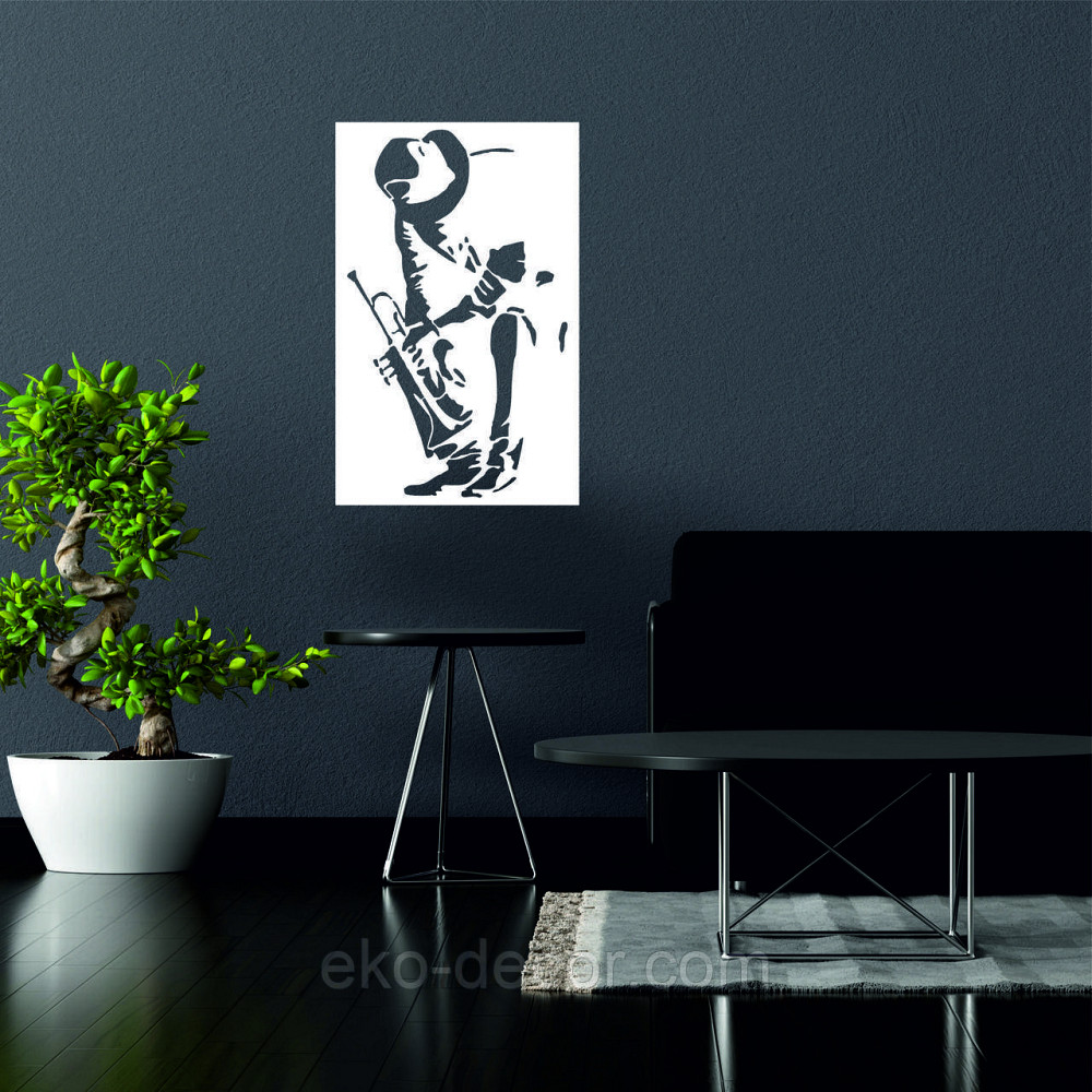 Декоративное настенное Панно «Музыкант», Декор на стену 70*44 см, Белый Киев - изображение 4