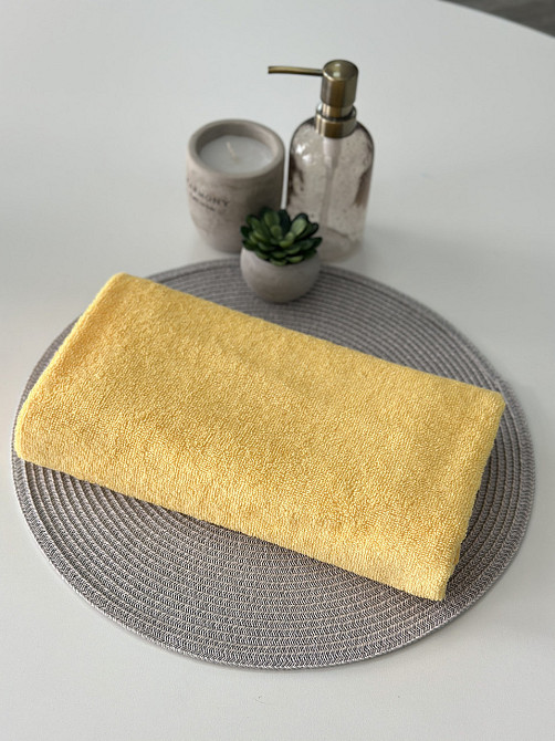 Полотенце махровое Ideal Textile 50х90 см однотонное 400 г/м2 (56860342) Жовтий 1 шт Черновцы - изображение 5