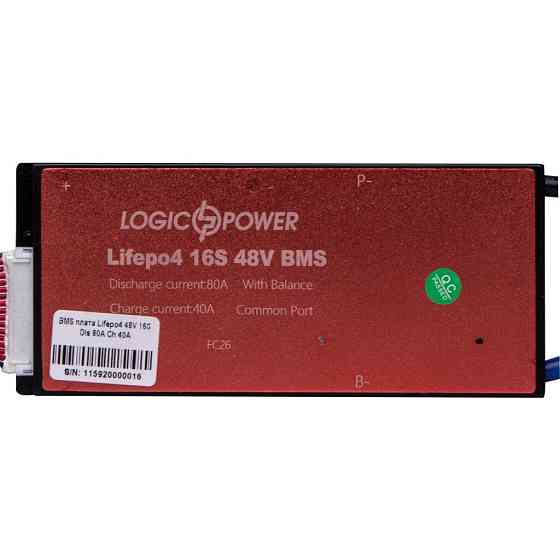 BMS плата LiFePO4 48V 16S Dis 80A Ch 40A Киев