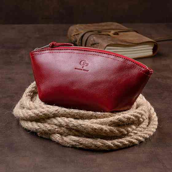 Жіноча косметичка зі шкіри Amelin GRANDE PELLE 11303 Червона Київ