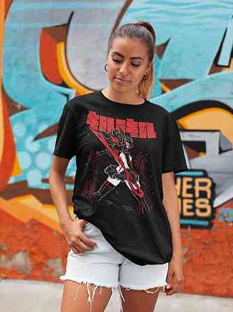 Футболка для хлопчика з аніме принтом Кілл Ла Кілл Рйуко оверсайз (зріст від 165 до 180) Чорний AnimeJ0113m Дніпро