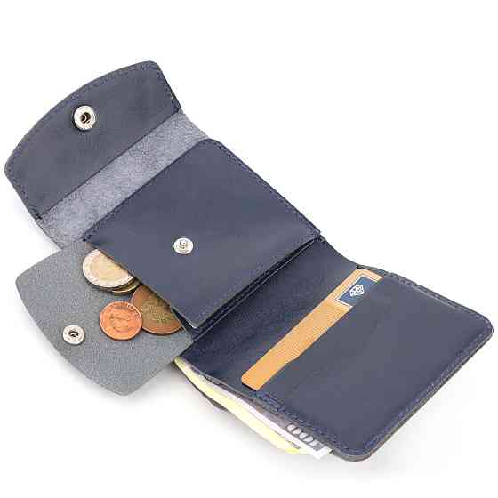 Удобное портмоне из натуральной кожи Shvigel 16622 Синий Киев