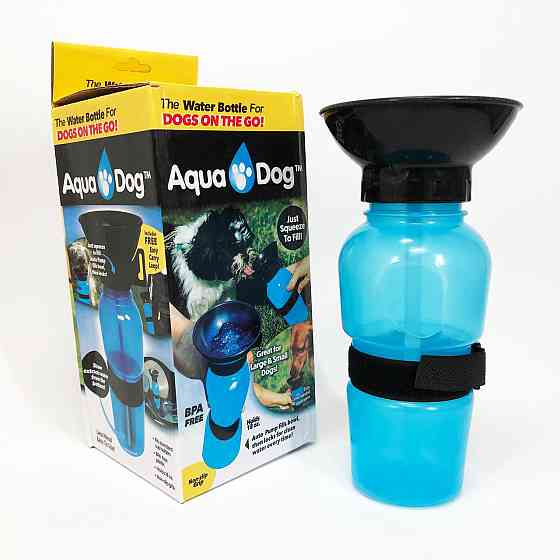 Поилка для собак дорожная переносная Aqua Dog 537 мл портативная бутылка для крупных и мелких собак FS-97 JM-40 Львов