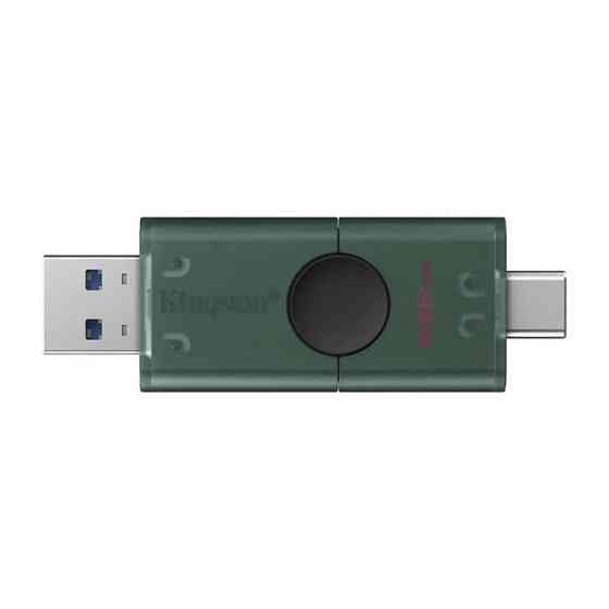 Флеш-накопичувач Kingston 256GB DataTraveler DuoG2 USB-A + USB-C 3.2 Gen 1 Black/Green Киев