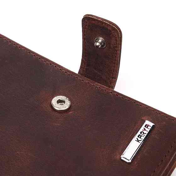 Невеликий чоловічий гаманець у вінтажній шкірі KARYA 21387 Коричневий Київ
