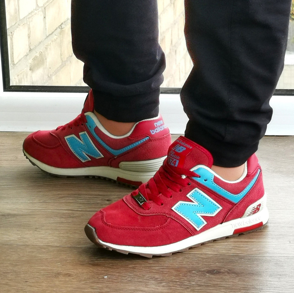 Красные Кроссовки New Balance 574 Женские Мужские Замшевые Бордовые Нью Баланс (размеры: 36,37,38,39,40) Днепр - изображение 3