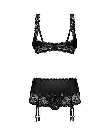 Комплект Obsessive Lecille 3-pcs crotchless set L/XL Sex Aura Киев