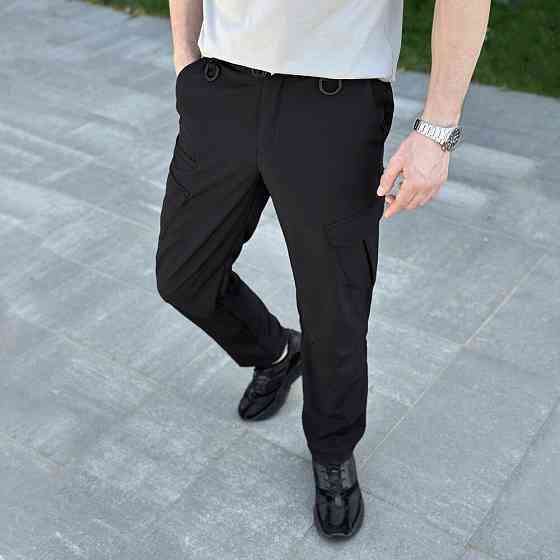 Штани карго чоловічі весняні з кишенями чорні Pobedov Tactical Soft Київ