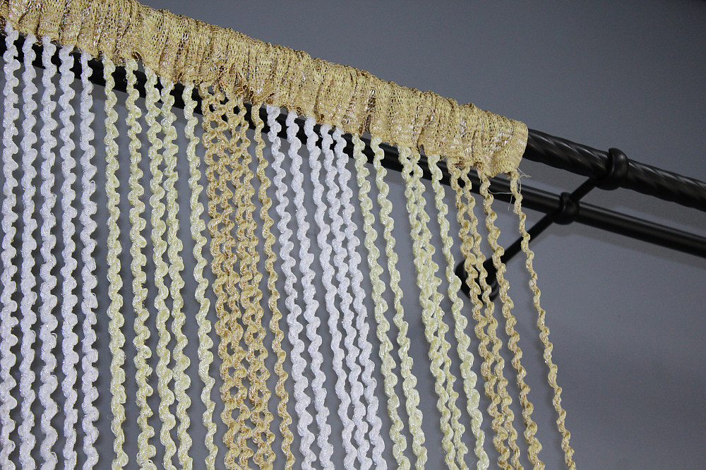 Шторы-нити спираль с люрексом Молочный с бежево-белым 300х300см 1 шт (61-060) Киев - изображение 8