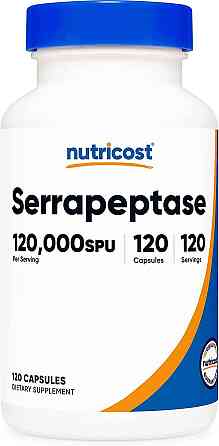 Серрапептаза Nutricost Serrapeptase 40,000 SPU 120 Capsules Луцьк
