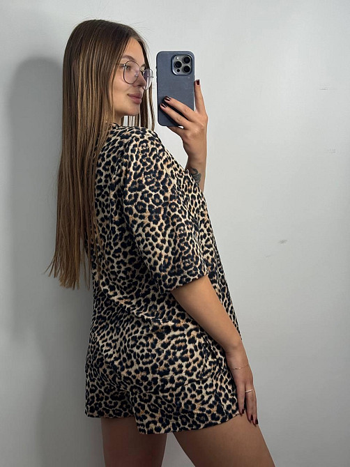 Женский летний костюм из штапель-шёлка в ярком принте Леопард XL-2XL Харьков - изображение 8