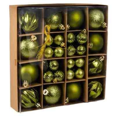 Ялинкова іграшка Chomik пластикові кульки компл. 44 шт, 3/6см, зелені (5900779877726_2) Вінниця