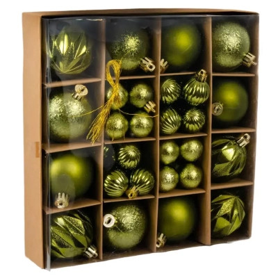 Ялинкова іграшка Chomik пластикові кульки компл. 44 шт, 3/6см, зелені (5900779877726_2) Вінниця - фото 1